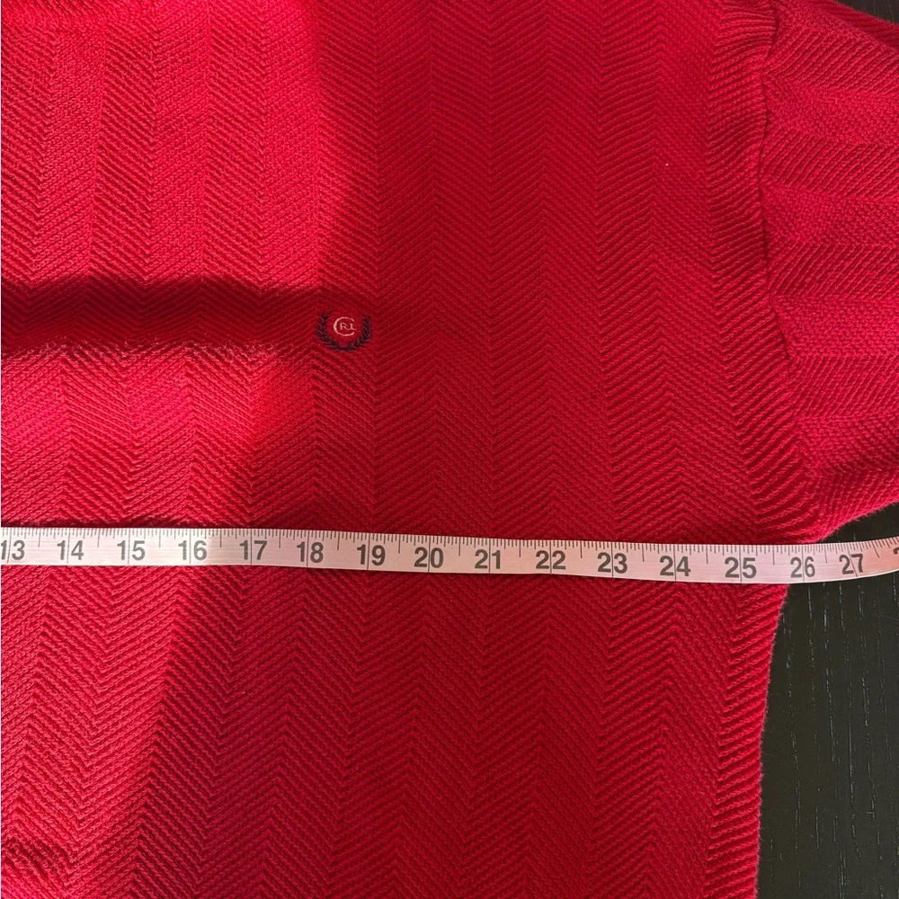 Chaps Ralph Lauren Retro Red Chevron Knit 100% Cotton Sweater Size XXL